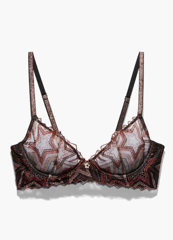 Чёрный бюстгальтер Savage X Fenty с косточками нейлон