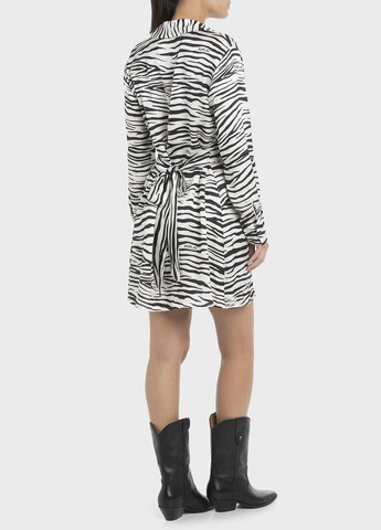 Чорно-білий кежуал сукня сукня-сорочка Replay зебра