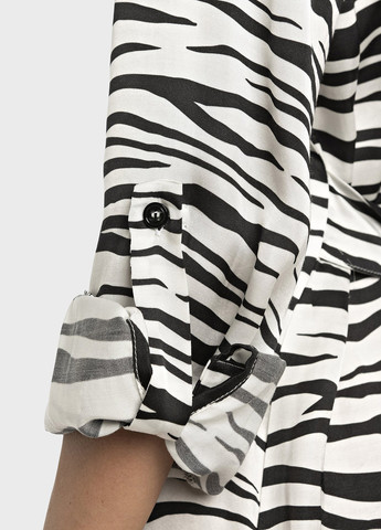 Чорно-білий кежуал сукня сукня-сорочка Replay зебра