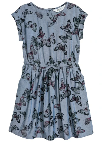 Серо-голубое платье H&M (183622118)