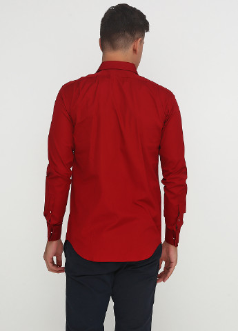 Красная кэжуал рубашка однотонная Ralph Lauren с длинным рукавом