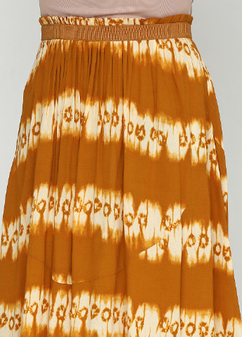Горчичная кэжуал с абстрактным узором юбка H&M миди