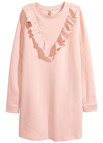 Розовое кэжуал платье футляр H&M однотонное