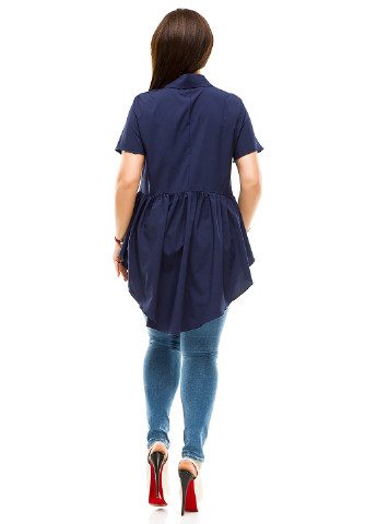 Темно-синяя летняя блуза Lady Style
