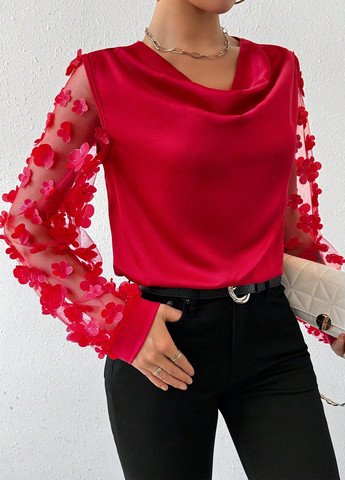 Вишнева блуза SHEIN