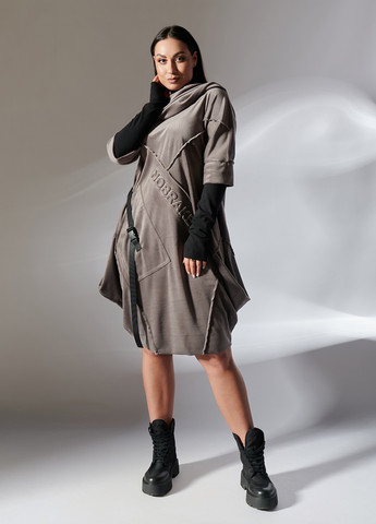 Сіра спортивна, кежуал сукня балон, сукня-худі LibeAmore однотонна