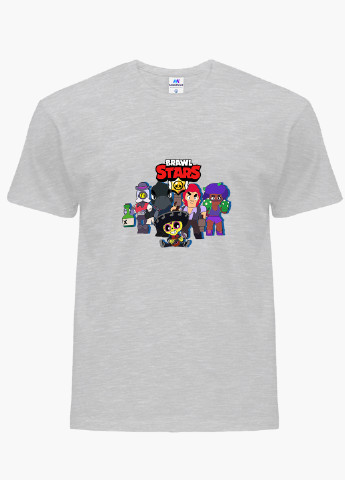 Світло-сіра демісезонна футболка дитяча бравл старс (brawl stars) (9224-1004) MobiPrint