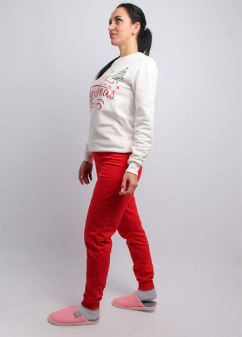 Молочная зимняя пижама (свитшот, брюки) Pan