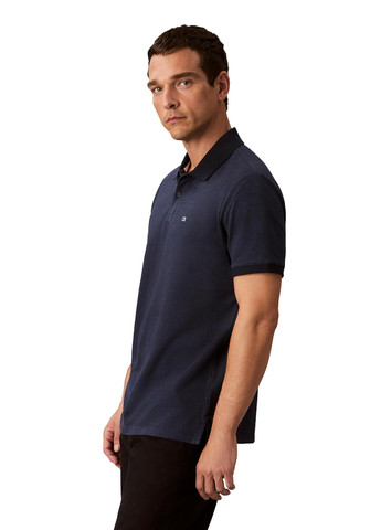 Синяя футболка-поло для мужчин Calvin Klein однотонная