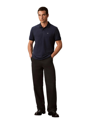 Синяя футболка-поло для мужчин Calvin Klein однотонная