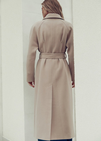 Бежевое демисезонное Пальто однобортное Gepur