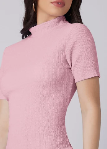 Розовое кэжуал платье силуэтная SHEIN однотонное
