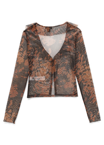 Коричневая блуза PrettyLittleThing