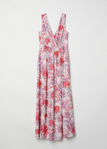 Пудровое кэжуал платье H&M с цветочным принтом