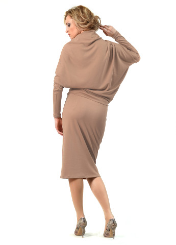Светло-коричневое кэжуал платье Lada Lucci однотонное