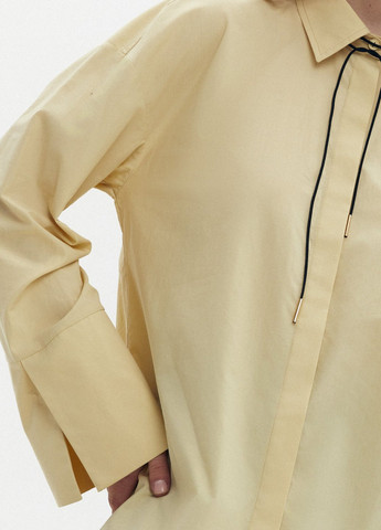 Желтая кэжуал рубашка однотонная Gepur