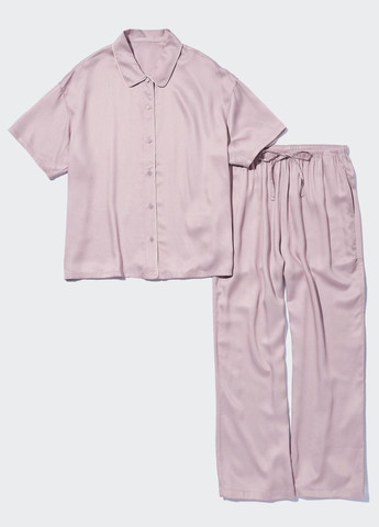 Светло-розовая всесезон пижама (рубашка, брюки) рубашка + брюки Uniqlo