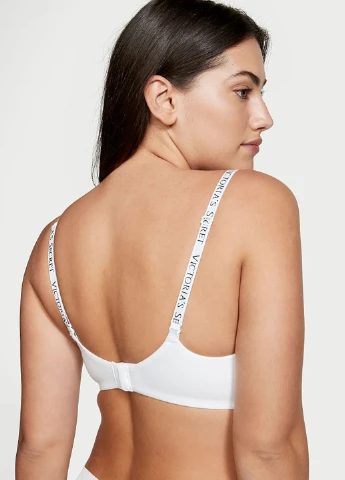 Белый минимайзер бюстгальтер Victoria's Secret без косточек хлопок, трикотаж