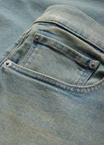 Серо-голубые демисезонные мешковатые, прямые джинсы C&A