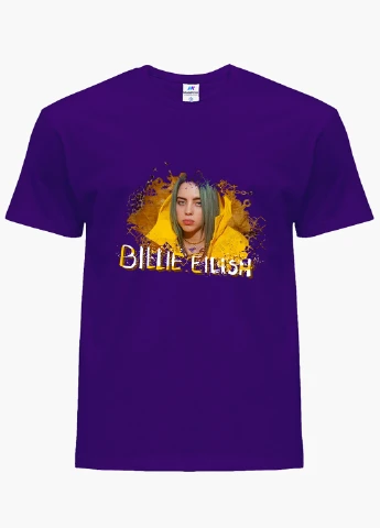 Фіолетова демісезонна футболка дитяча біллі айлиш (billie eilish) (9224-1215) MobiPrint