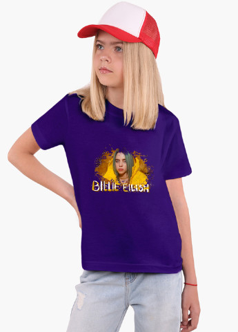 Фіолетова демісезонна футболка дитяча біллі айлиш (billie eilish) (9224-1215) MobiPrint
