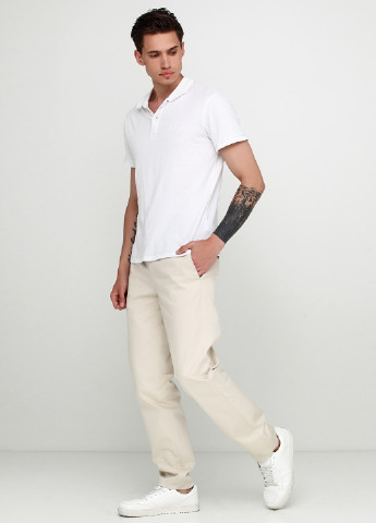 Бежевые кэжуал летние прямые брюки Emporio Armani