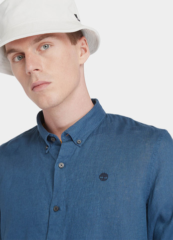 Синяя кэжуал рубашка однотонная Timberland