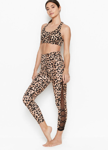 Топ Victoria's Secret леопардовый комбинированный спортивный полиэстер