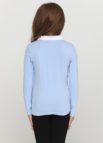Голубая однотонная блузка с длинным рукавом Vidoli демисезонная