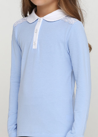 Голубая однотонная блузка с длинным рукавом Vidoli демисезонная