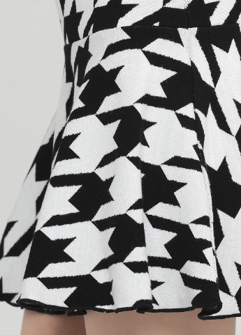 Черно-белая кэжуал с узором гусиная лапка юбка Only а-силуэта (трапеция)