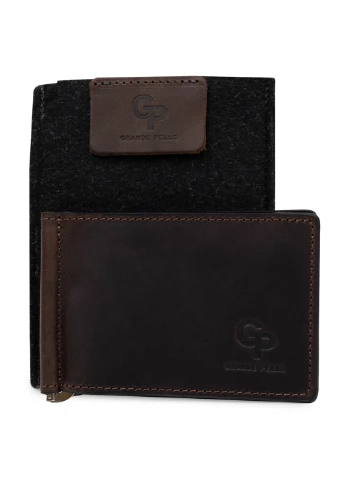 Мужской кожаный зажим для денег 12х8х0,7 см Grande Pelle (255710717)