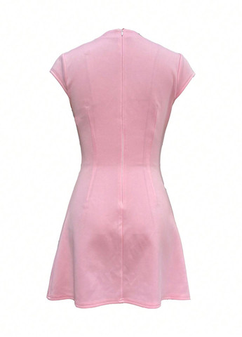 Рожева кежуал сукня а-силует SHEIN однотонна