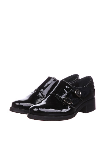 Черные женские кэжуал туфли на среднем каблуке - фото