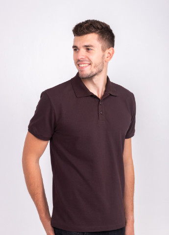Коричневая футболка-футболка поло мужская для мужчин TvoePolo однотонная