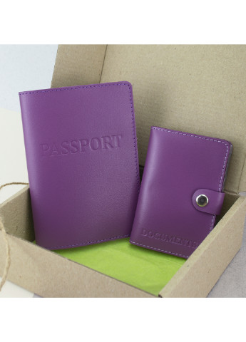 Подарунковий жіночий набір №60: обкладинка документи + обкладинка на паспорт (фуксія) HandyCover (250090818)