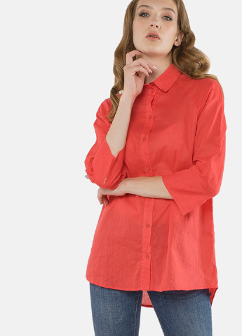 Красная кэжуал рубашка однотонная MR 520