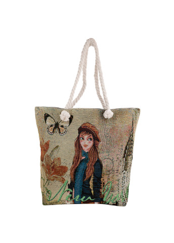 Женская пляжная тканевая сумка 42х38х10 см Valiria Fashion (252133921)