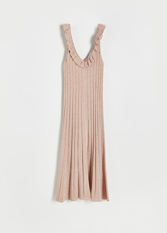 Пудровое кэжуал платье а-силуэт Reserved однотонное