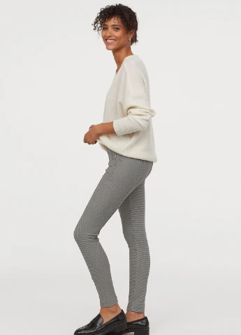 Черно-белые демисезонные леггинсы H&M