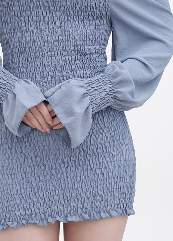 Сіро-голубий кежуал сукня з відкритими плечима Boohoo однотонна