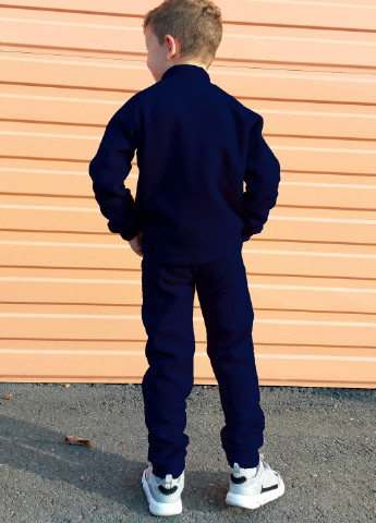 Темно-синий демисезонный флисовый спортивный костюм ZM