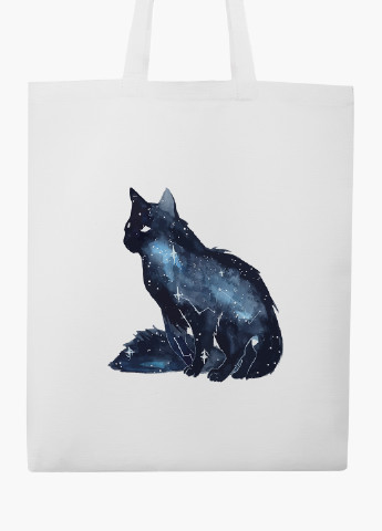 Эко сумка шоппер белая Кошка (Cat) (9227-1758-WT-2) экосумка шопер 41*35 см MobiPrint (219111117)