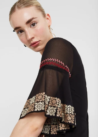 Черное кэжуал платье Desigual с рисунком