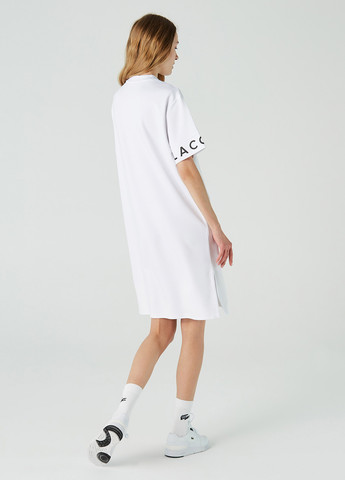 Білий кежуал, спортивна сукня сукня-футболка Lacoste з логотипом