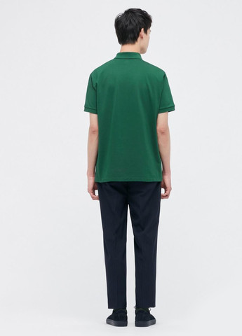 Зеленая футболка-поло для мужчин Uniqlo однотонная