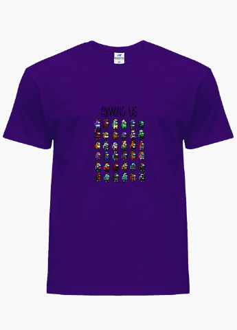 Фіолетова демісезонна футболка дитяча амонг ас (among us) (9224-2587) MobiPrint