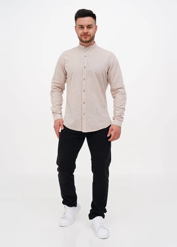 Бежевая кэжуал рубашка меланж Trend Collection