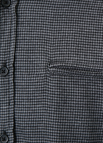 Сорочка KOTON клітинка темно-сіра кежуал бавовна