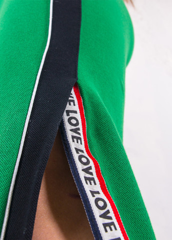 Зеленые спортивные демисезонные прямые брюки Bebe Plus